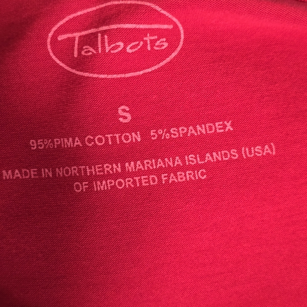 Talbots Red 3/4 Sleeve Blouse, Size S - Picture 7 of 8